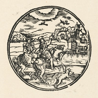 Nemecký grafik z polovice 16. storočia – Šľachtický pár na love 