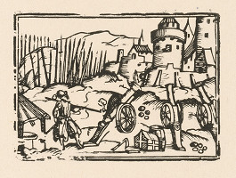 Nemecký grafik zo začiatku 17. storočia – Delá pred hradbami mesta 