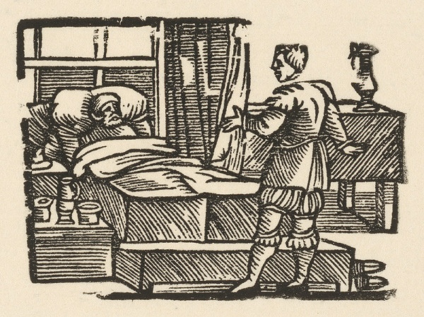 Nemecký grafik z polovice 16. storočia – Enšpígl lekárom 