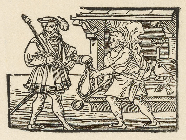 Nemecký grafik z polovice 16. storočia – Brigitina reťaz v rukách kuchára