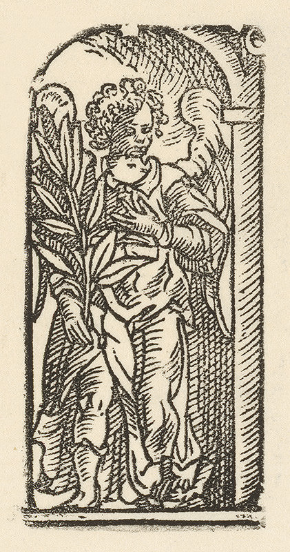 Moravský grafik z prelomu 17. - 18. storočia – Anjel s ratolesťou
