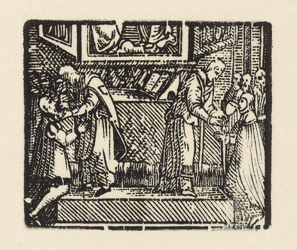 Moravský grafik z polovice 16. storočia – Prijímanie 