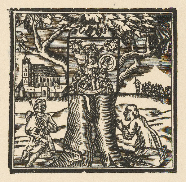 Moravský grafik z prelomu 18. - 19. storočia – Obraz zázračnej Madony s dvoma pútnikmi 