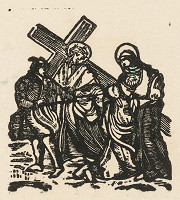 Moravský grafik zo začiatku 19. storočia – Kristus s krížom stretá Pannu Máriu 