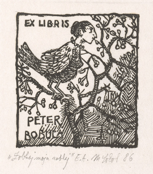 Milan Sokol – Ex libris Peter Bobuľa - Zobkaj moja, zobkaj 