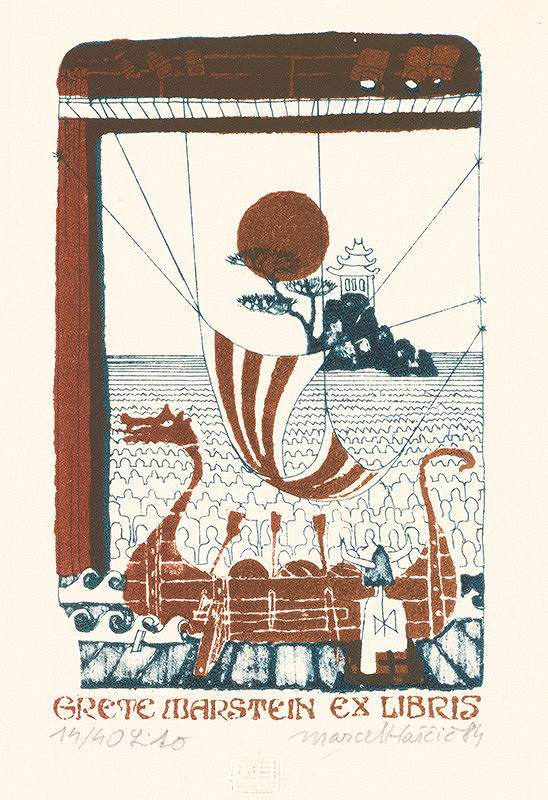 Marcel Haščič – Ex libris Grete Marstein 