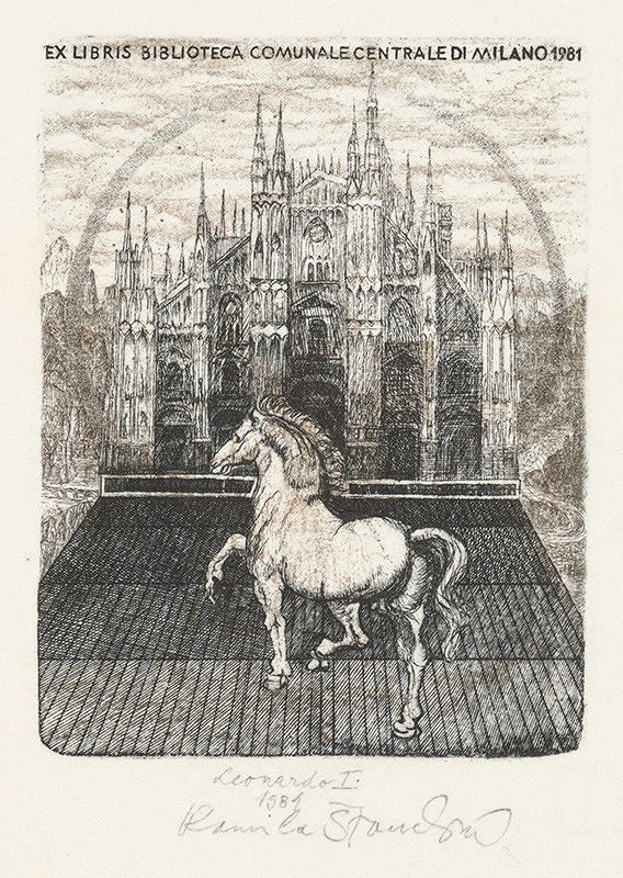 Kamila Štanclová – Ex libris Biblioteca comunale centrale di Milano 1981 