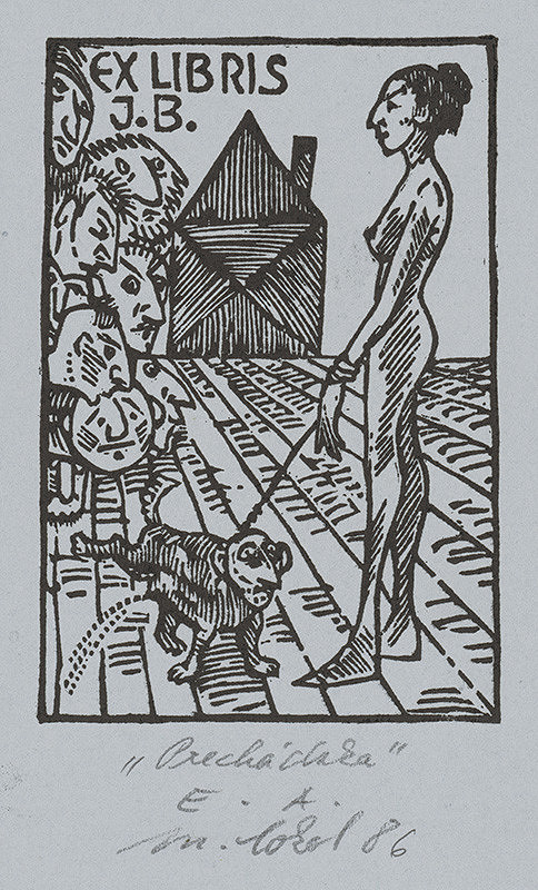 Milan Sokol – Ex libris J.Buková - Prechádzka 