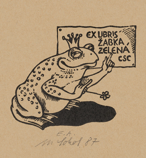 Milan Sokol – Ex libris Žabka Zelená CSc 