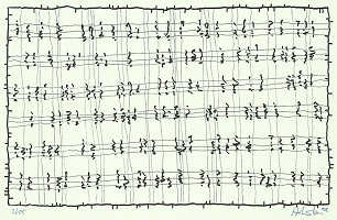 Milan Adamčiak – Grafický list z cyklu Partitúry 