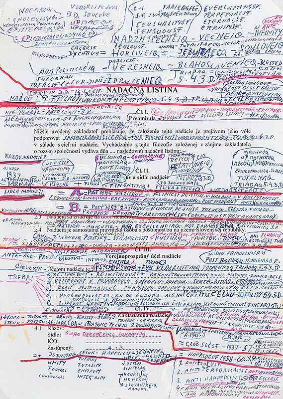 Stanislav Filko – Bez uvedenia názvu (NADAČNÁ LISTINA: EURO FINE ART EAOQ FUNDACIAOQ) 