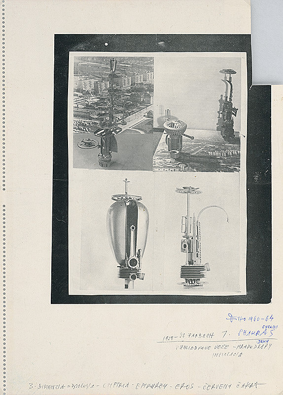 Stanislav Filko – 1959 – VO FARBACH 7. SHAKRAS ENERGII, VYHLIADKOVE VEŽE – MRAKODRAPY, INŠTALACIA 