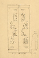 Rudolf Pribiš – Náčrt vnútornej strany dverí na Slavíne 