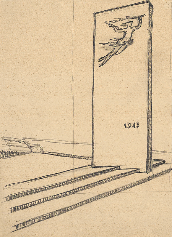 Rudolf Pribiš – Náčrt k Pomníku oslobodenia v Dolnom Kubíne