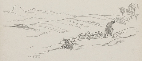 Jaroslav Vodrážka – Kresba č. 5 - Pastier, Vrchy, Sv. Mara 