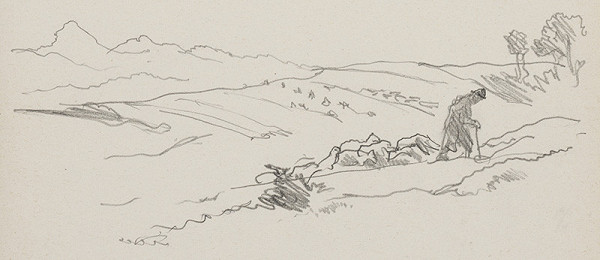 Jaroslav Vodrážka – Kresba č. 5 - Pastier, Vrchy, Sv. Mara 
