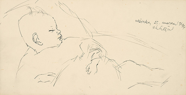 Vincent Hložník – Štúdia spiaceho dieťaťa 