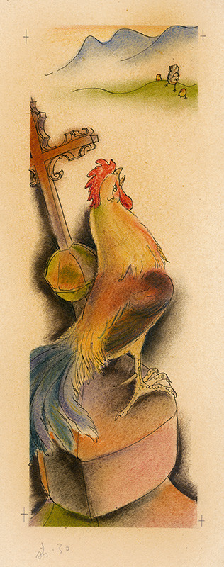 Fedor Klimáček: ilustrácia ku knihe Tri maľované vajíčka, 1947, Stredoslovenská galéria, Banská Bystrica