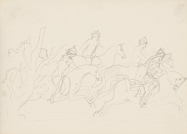 Emil Makovický – Rozprávky z tisíc a jednej noci. Skice malé. (Skica č.13) 