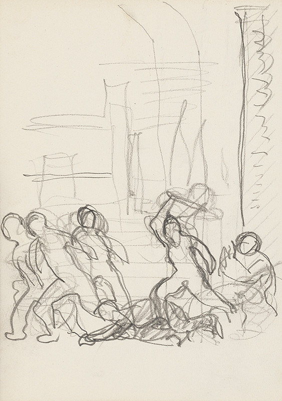 Emil Makovický – Rozprávky z tisíc a jednej noci. Skice malé. (Skica č.14) 