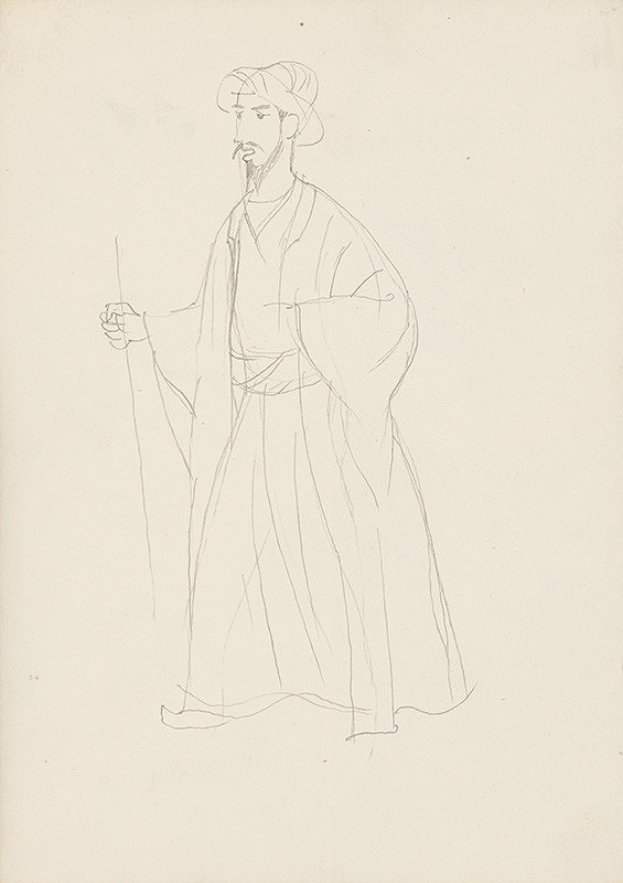 Emil Makovický – Rozprávky z tisíc a jednej noci. Skice malé. (Skica č.17) 