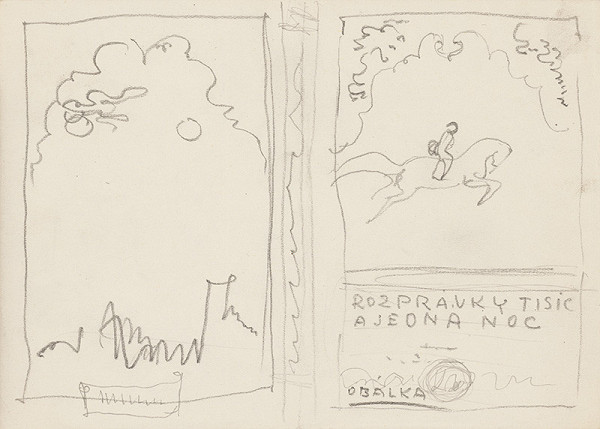 Emil Makovický – Rozprávky z tisíc a jednej noci. Skice malé. (Skica č.18) 