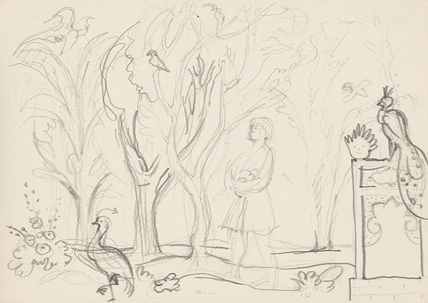 Emil Makovický – Rozprávky z tisíc a jednej noci. Skice malé. (Skica č.21) 