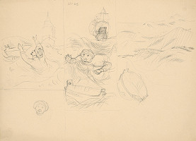 Emil Makovický – Rozprávky z tisíc a jednej noci. Skice veľké. (Skica č.3) 