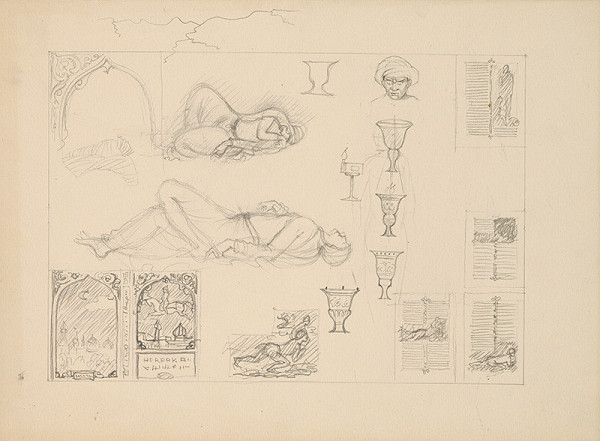 Emil Makovický – Rozprávky z tisíc a jednej noci. Skice veľké. (Skica č.4) 