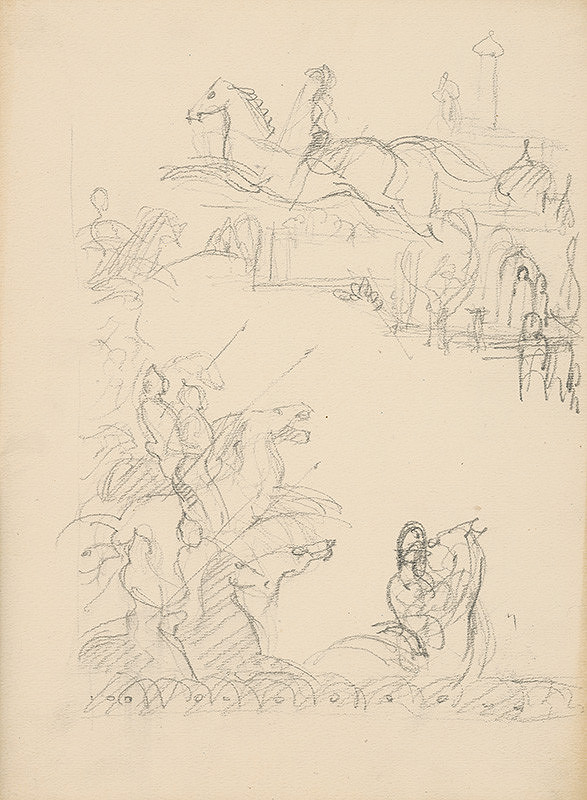 Emil Makovický – Rozprávky z tisíc a jednej noci. Skice veľké. (Skica č.8) 