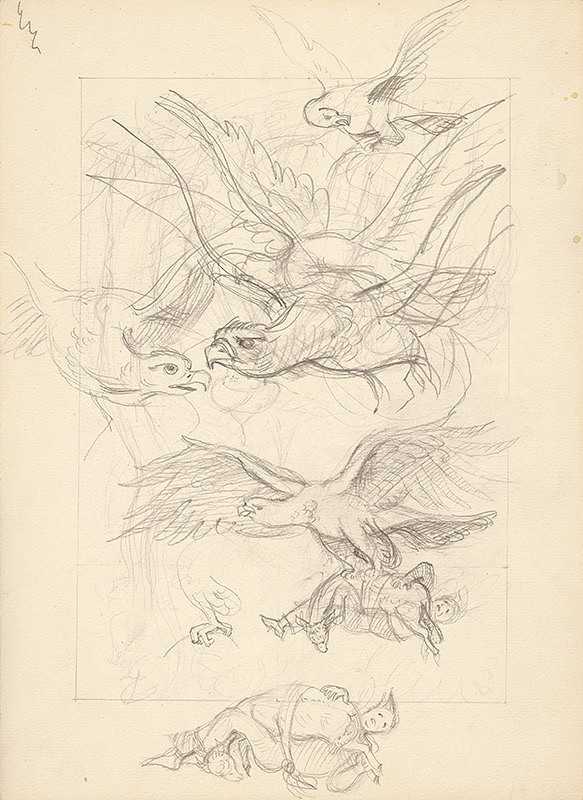 Emil Makovický – Rozprávky z tisíc a jednej noci. Skice veľké. (Skica č.10) 