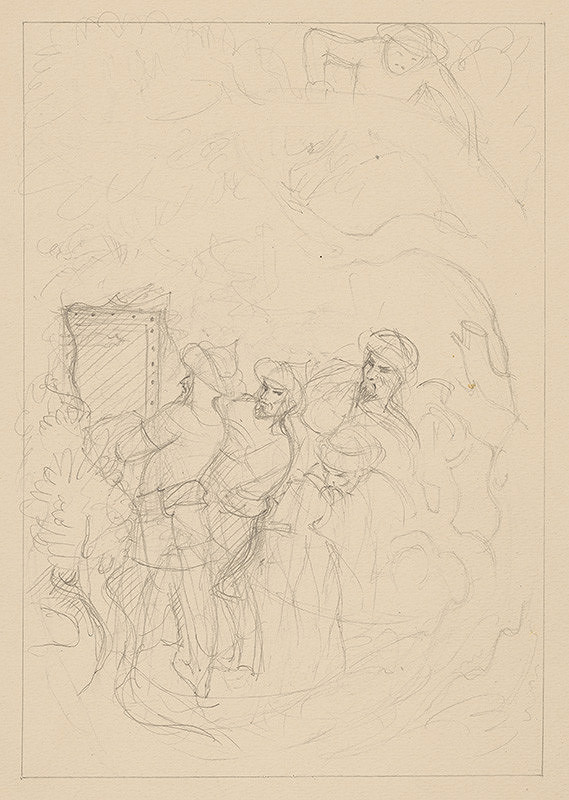 Emil Makovický – Rozprávky z tisíc a jednej noci. Skice veľké. (Skica č.14) 