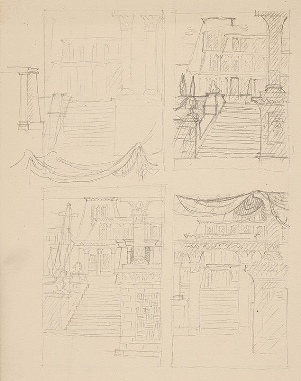 Emil Makovický – Rozprávky z tisíc a jednej noci. Skice veľké. (Skica č.16) 