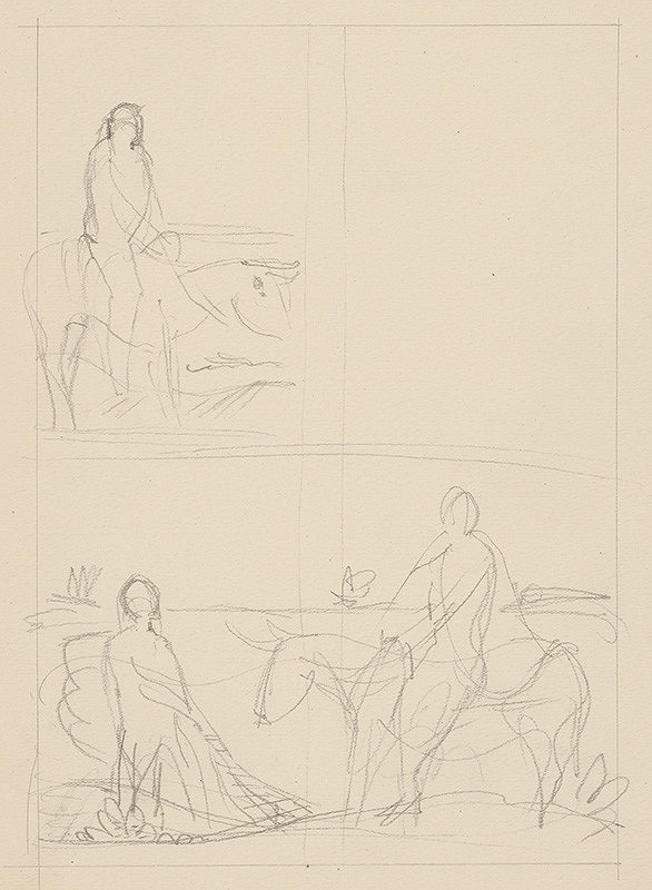 Emil Makovický – Rozprávky z tisíc a jednej noci. Skice veľké. (Skica č.18) 