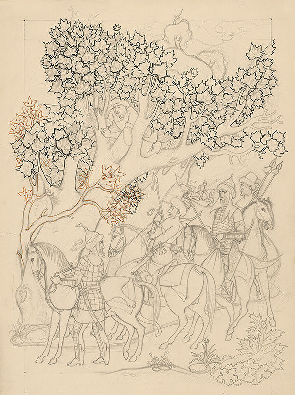 Emil Makovický – Rozprávky z tisíc a jednej noci. Štúdie. (Štúdia č.43) 