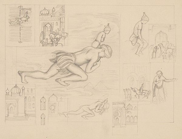 Emil Makovický – Rozprávky z tisíc a jednej noci. Štúdie. (Štúdia č.9) 