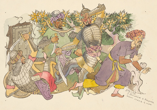 Emil Makovický – Rozprávky z tisíc a jednej noci. Štúdie. (Štúdia č.13) 