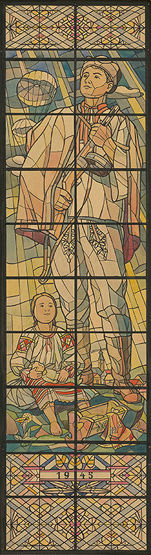 Oto Opršal, Vojtech Stašík, Ivan Šimko – Piata časť návrhu na vitráž Slovenské národné povstanie a oslobodenie