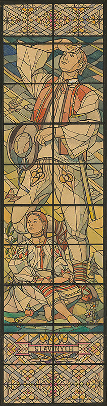 Oto Opršal, Vojtech Stašík, Ivan Šimko – Siedma časť návrhu na vitráž Slovenské národné povstanie a oslobodenie