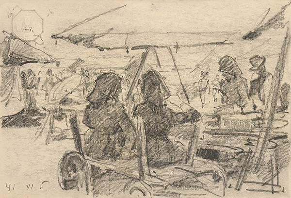 František Gyurkovits – Náčrt z trhu - Odpočinok v tieni