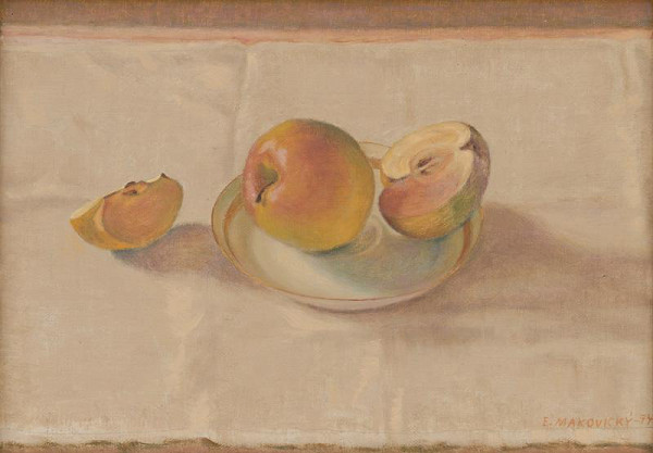 Emil Makovický – Zátišie s jablkami 