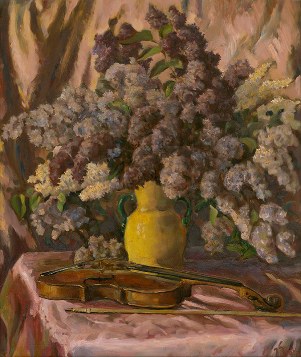 Július Flache – Zátišie s orgovánom 