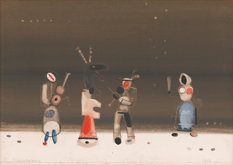 Vladimír Kompánek – Postavy v snehu, 1977, Stredoslovenská galéria