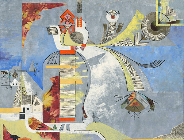 Oto Opršal – Raj Svidník. Návrh na panel: Dievča s pávom 