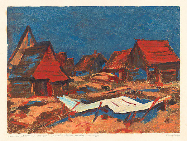 Július Muška – Bielenie plátna v Toryskách 