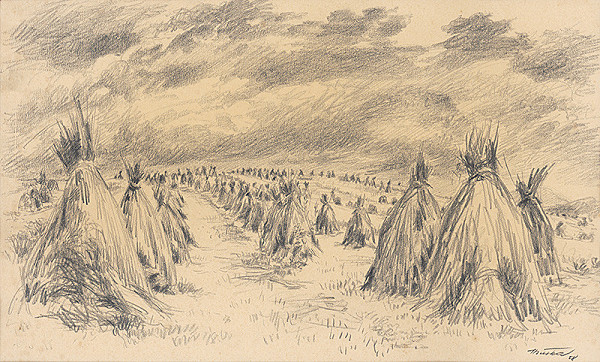 Július Muška – Kôpky obilia vo Vyšných Ružbachoch