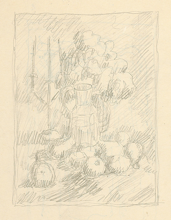 Jozef Bendík – Zátišie s ovocím a svietnikom 