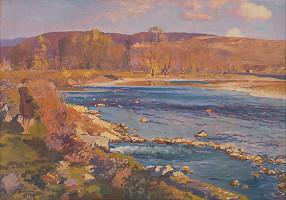 Jozef Bokšaj – Pohľad na údolie rieky Uh nad Užhorodom 