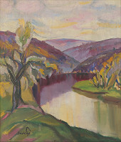 Vojtech Erdélyi – Pohľad na rieku Malý Uh nad Užhorodom 