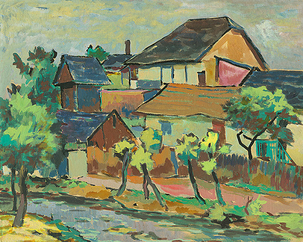 Július Muška – Cigánske chatrče 